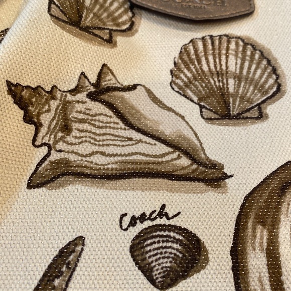 COACH SIGNATURE STRIPE SHELL PRINT large canvas SHOULDER BAG new with tags NWT - Picture 3 of 13